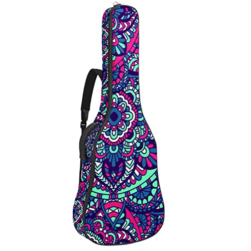 Sac à dos guitare acoustique imperméable contre la pluie avec organiseur motif flamant rose
