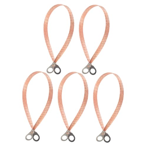 ABOOFAN 5pcs Automotive Ground Strap Battery Connection Cables Copper Grounding Straps for Car Universal Battery Parallel Connection Kit