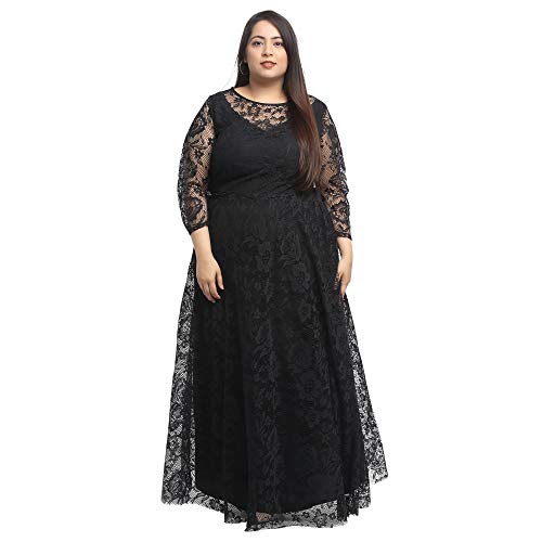 Image of Flambeur Women's Net Fit and Flare Maxi Casual Dress