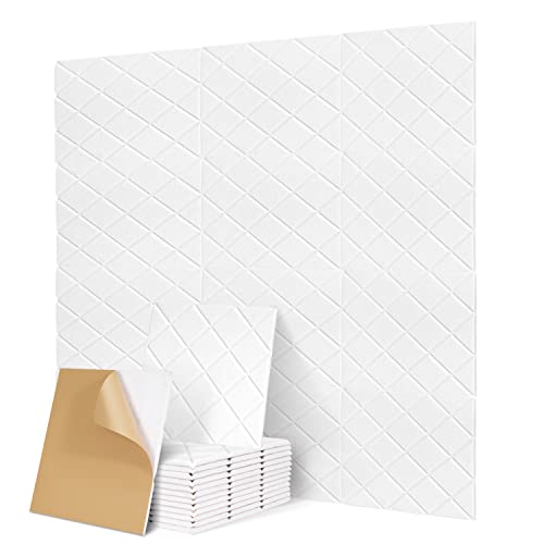 Placas acústicas cuadradas autoadhesivas, 12 unidades, absorbentes acústicos de alta densidad para paredes, techos, madera y puertas, paneles acústicos, paneles acústicos, paneles acústicos