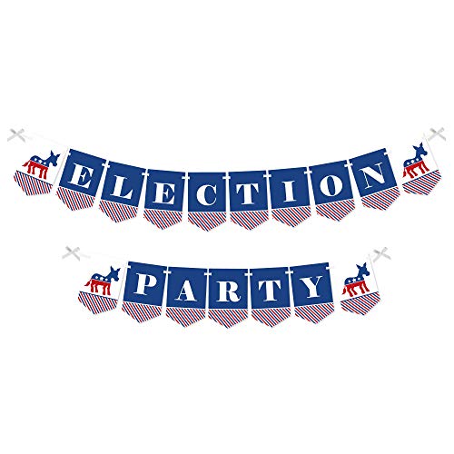 Big Dot of Happiness Election Democrat - Democratic Political Election Party Bunting Banner - Democrat Party Decorations - Election Party