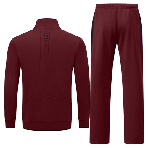 Rdruko Men's Fleece Tracksuit Sweatsuit 2 Piece Set Warm Up Jogging Track Sweat Suits for Men2