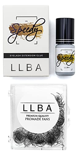 Miniatura 1 de LLBA Abanicos y pegamento para pestañas Promade  Pestañas de volumen hechas a mano  Adhesivo negro  Tiempo de secado 0.5-1.5 segundos  Larga