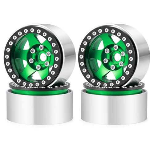 RC�J�[�^�C�������Z�b�g Compatible With Axial For SCX10 D90 1/10�X�P�[��RC�N���[���[�J�[�p�A�b�v�O���[�h�p�[�c�A�N�Z�T���[ ������1.9�C���`��30mm�r�[�h���b�N�z�C�[�������n�u(Green)