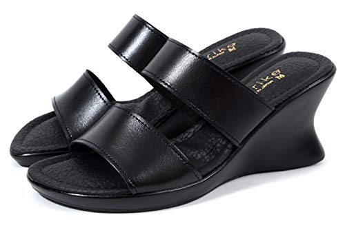 かかとベルト付きの上品な本革サンダル