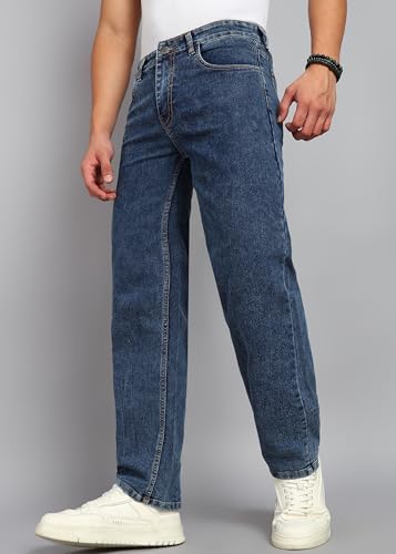 Image of JAAR Men's Baggy Jeans - Relaxed Fit Streetwear Denim Pants | Oversized Wide-Leg Mid Rise Jeans