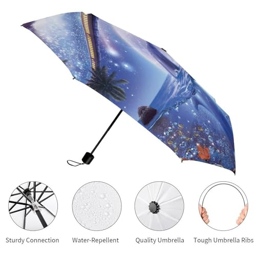 Parapluie pliable dauphin compact et manuel pour le voyage - 3