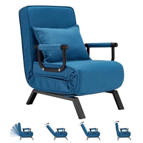 Hupmad Convertible Bed Sleeper Chair,Tri-fold Upholstered Armchair Sleeper with Pillow,Folding...
