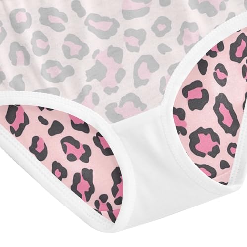 ZZKKO Pink Leopard Print Girls Underwear Toddler Panties for Girls Comfort Brief Size 2T-8Y4