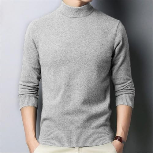 Men’s Autumn Winter Half Turtleneck Sweater Knit Pullover Solid Color Long Sleeve Casual Warm Top3