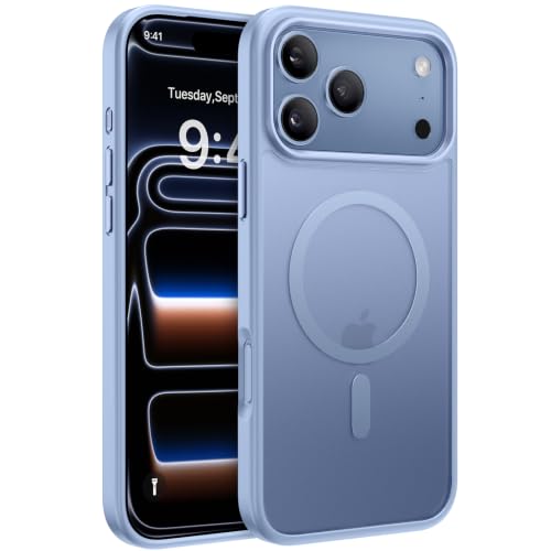 Image of Miracase Translucent for 18 Pro Case, Compatible with MagSafe, Haze Blue