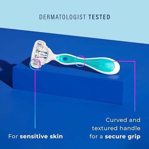 Schick Hydro Silk Sensitive Women's Disposable Razors, 3ct | 5-Blade Disposable Razors for Women Sensitive Skin | Travel Razor for Women