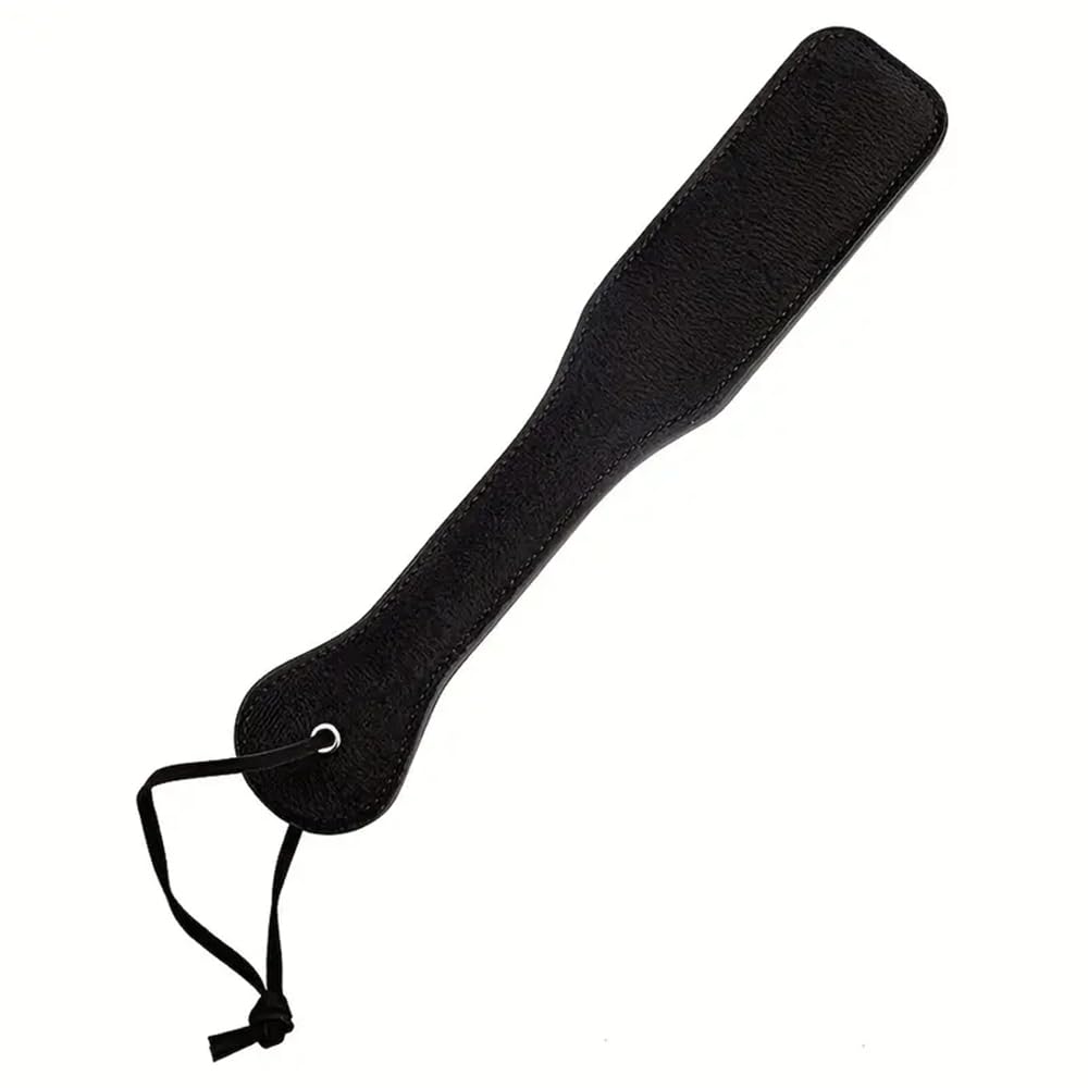 Set da 4 pezzi di paddle da allenamento in pelle nera, paddle con piume, oggetti di scena per personaggi di giochi per feste