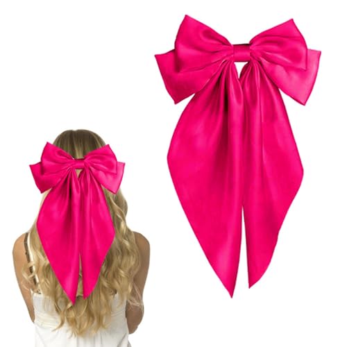 2Pcs Pinza Grande de Cinta Satinada en Capas para Mujer y Niñas, Pinza de Pelo Lazo Grande, Horquilla con Lazo miniatura 2