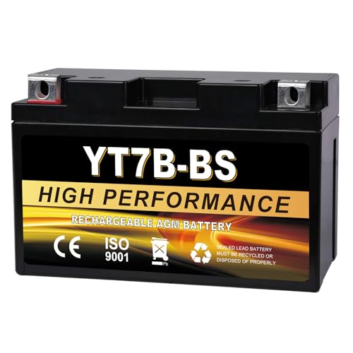 Daakmax YT7B-BS 12V 6Ah AGM Sealed Motorcycle Battery Maintenance-Free Compatible with Yamaha ATV Ducati Kawasaki