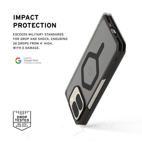 Image of Urban Armor Gear UAG Mouve - 2 Piece Case with Magnetic Charging Transparent Military Grade Dropproof Protective Case /Cover Designed for Google Pixel 10 Pro Fold (Military Drop Tested) - Ash /Black