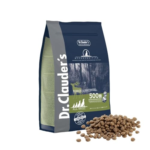 DR.CLAUDER'S - Hyposensitive | Trockenfutter mit Singleprotein für Sensible, ausgewachsene Hunde. Getreide- und glutenfreies Alleinfuttermittel im Beutel | 350g Hirsch&Kartoffel