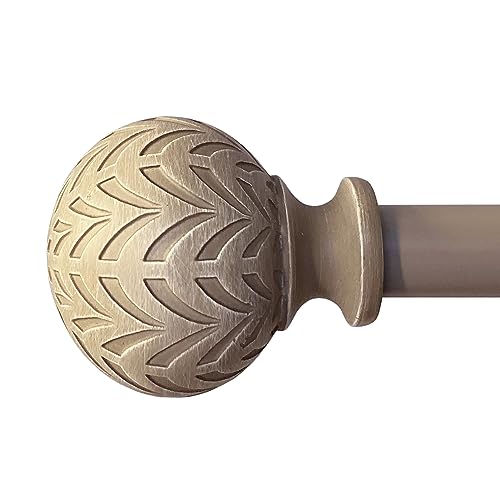 Image of Hermosa 26-48 Inch Adjustable Curtain Rod Set, 5/8 Inch Diameter in Weathered Grey