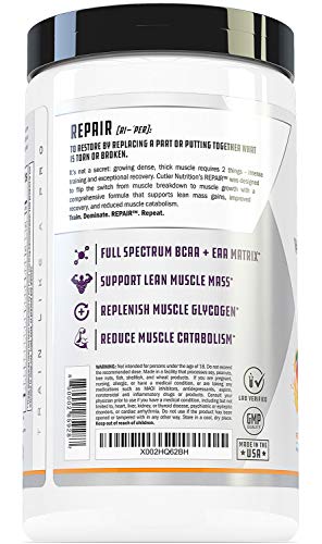 Image of Repair Post Workout Recovery Drink: Fast Absorbing Carbohydrates (Waxy Maize + Cluster Dextrin) and BCAA /EAA for Advanced Muscle Recovery, Peach Mango, 20 Servings