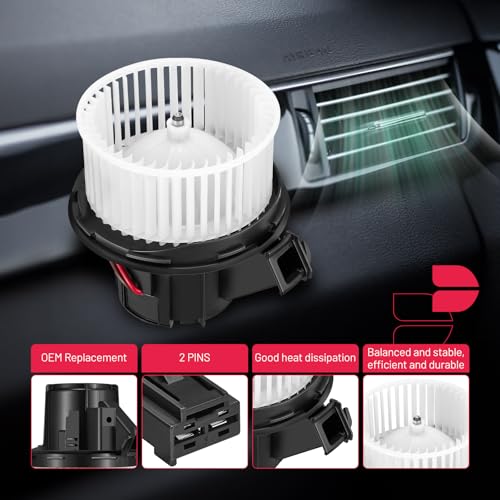 Image of BDFHYK AC Heater Blower Motor Fan 700277 Compatible with Mercedes-Benz C250 C300 C350 C63 AMG CLS400 CLS550 E250 E300 E350 E400 E550 GLK250 GLK350 SL400 SL450 HVAC Blower Motor Assembly with Fan Cage