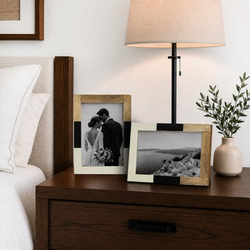 Image of Handicrafts Home 4x6 Picture Frames Pack of 2 - Mondrian Collection Handcrafted Photo Frames, Perfect for Wall & Tabletop Display, Ideal Home Decor Gift