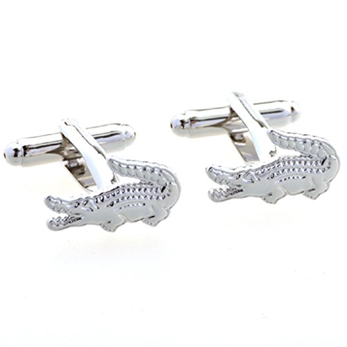 MRCUFF Alligator Gator Pair Cufflinks in a Presentation Gift Box & Polishing Cloth