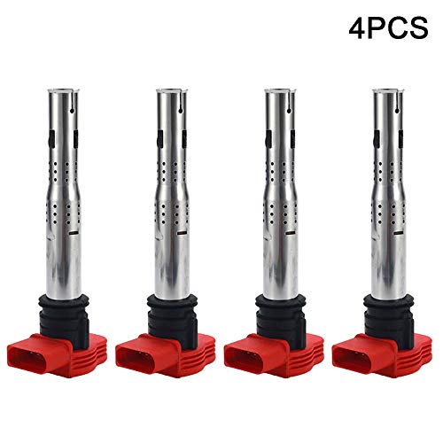 Tropicaleu Bobina de encendido roja Bobina de encendido de 4 paquetes OEM #06E905115