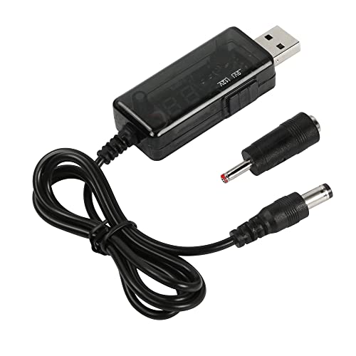 CERRXIAN USB 5V a 9V 12 Voltaje Step Up Converter Cable, USB 5V 2A Boost to DC5521 9V/12V 0.8A...