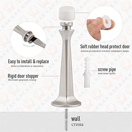 Tope de puerta de goma y protector de pared resistente para herrajes del hogar 6