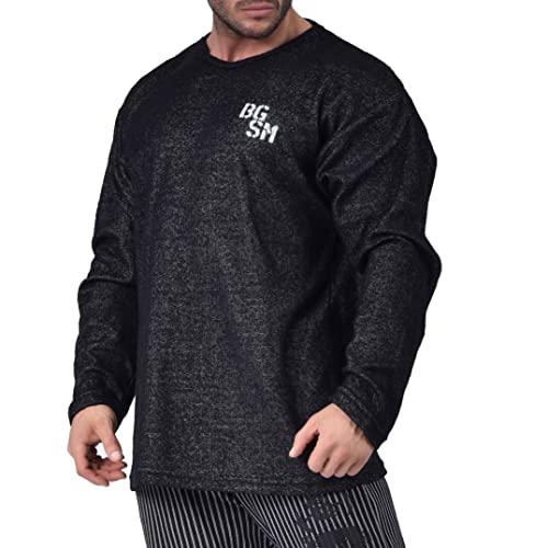 BGSM Men's Oversize Long Sleeve Towel Active Sweatshirt,Pullover