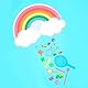 Ohyeah Pinata, Regenbogenfarben, für Geburtstage, groß, Dekoration für Kinderpartys, Jungen und Mädchen, große Pinata zum Befüllen mit Spielzeug und Süßigkeiten, 1 Stück, Pappe, 55 x 36,5 cm