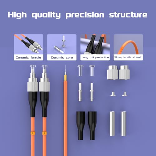 Image of 3Meters 10ft FC /UPC-ST /UPC Multi-Mode Fiber Optic Cable FC to ST OM1 Jumper Optical Patch Cord Duplex 62.5 /125um Orange FC-ST