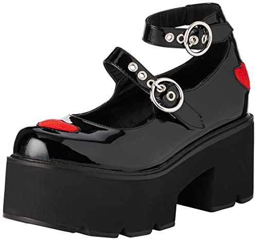 LAMODA Rosey Love, Mary Jane Donna, Black Patent Red, 38 EU