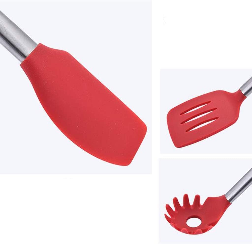 Küchenutensilien-Set, 8-teiliges Küchenutensilien-Set aus Silikon, antihaftbeschichtete Kochutensilien, BPA-freier Edelstahl