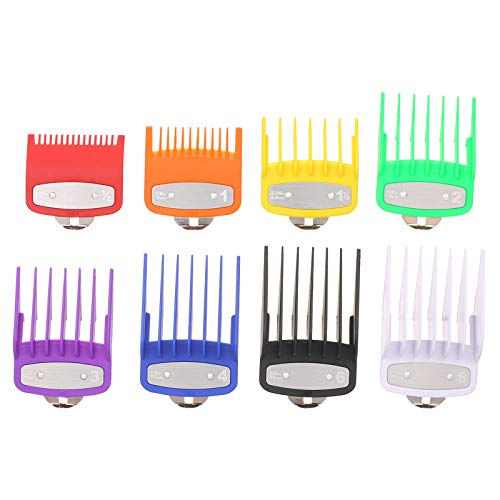 Sunbaca 8 PCS Guia de Corte Pente Barbeiros Conjunto de Ferramentas de Cabeleireiro Limite Colorido