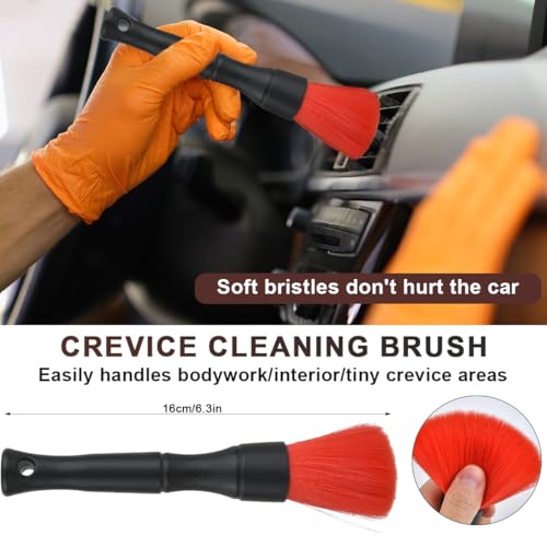 OctBird Kit Brosse Nettoyage Voiture 5 Pcs Brosse à Détails Auto, Car Cleaning Kit, Brosses pour Moteur, Tableau de Bord, Jantes, Sièges, Air Vent (Intérieur/Extérieur, Lavable, Tous Véhicules) – Image 6