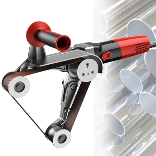 Image of Electric Tube Pipe Polisher with Variable Speed, Sanding Belts for Professional Metal Finishing