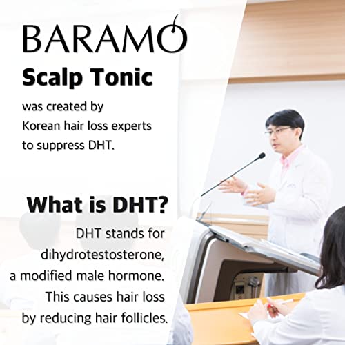 Baramo Dht Blocker Mild Scalp Tonic For Hair Growth & Anti-Hair Loss - Biotin Scalp Tonic With Green Tea & Black Bean And 14+ Botanical Ingredients For Hair Re-Growth - All Hair Types Men & Women (3.4 Fl Oz) Made In Korea #TOP5
