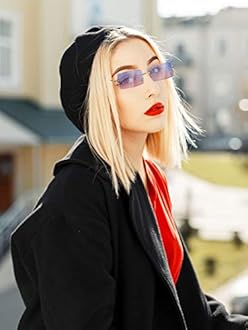 Weewooday 3 Pairs Rimless Rectangle Sunglasses Tinted Frameless Eyewear Vintage Transparent Rectangle Y2k