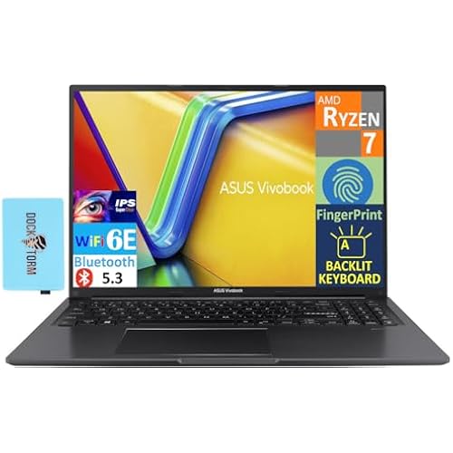 ASUS Vivobook 16 Business Laptop 16.0" IPS FHD+ Display (AMD Ryzen 7 7730U, 16GB DDR4, 1TB SSD, AMD Radeon, Backlit KB, Fingerprint, WiFi 6E, Webcam, Win 11 Home) w/DKZ USB Hub