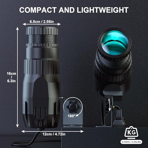 20W Pinspot Light with Remote,RGBWYP+Cyan LED Beam Spot Lights,Ultra Bright Mirror Disco Ball Spotlight Stage Light for DJ Disco Party Bar Club Show Wedding Children's Theater (RGBW-10W, 1 Pack) by Queenfavor - Image 6