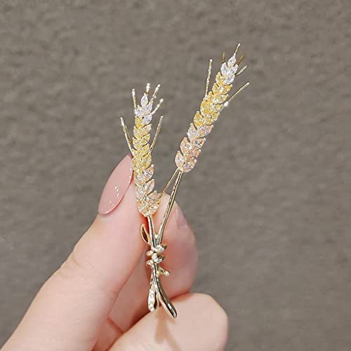Broche d'oreille de blé pour femmes et hommes, accessoires occidentaux et cadeaux de corsage chic