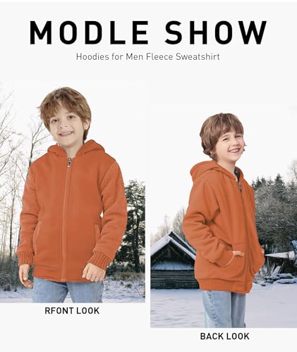 Image of GEEK LIGHTING Boys Sherpa Lined Hoodie Kids Fleece Sweatshirt Full Zip Hooded Jacket
