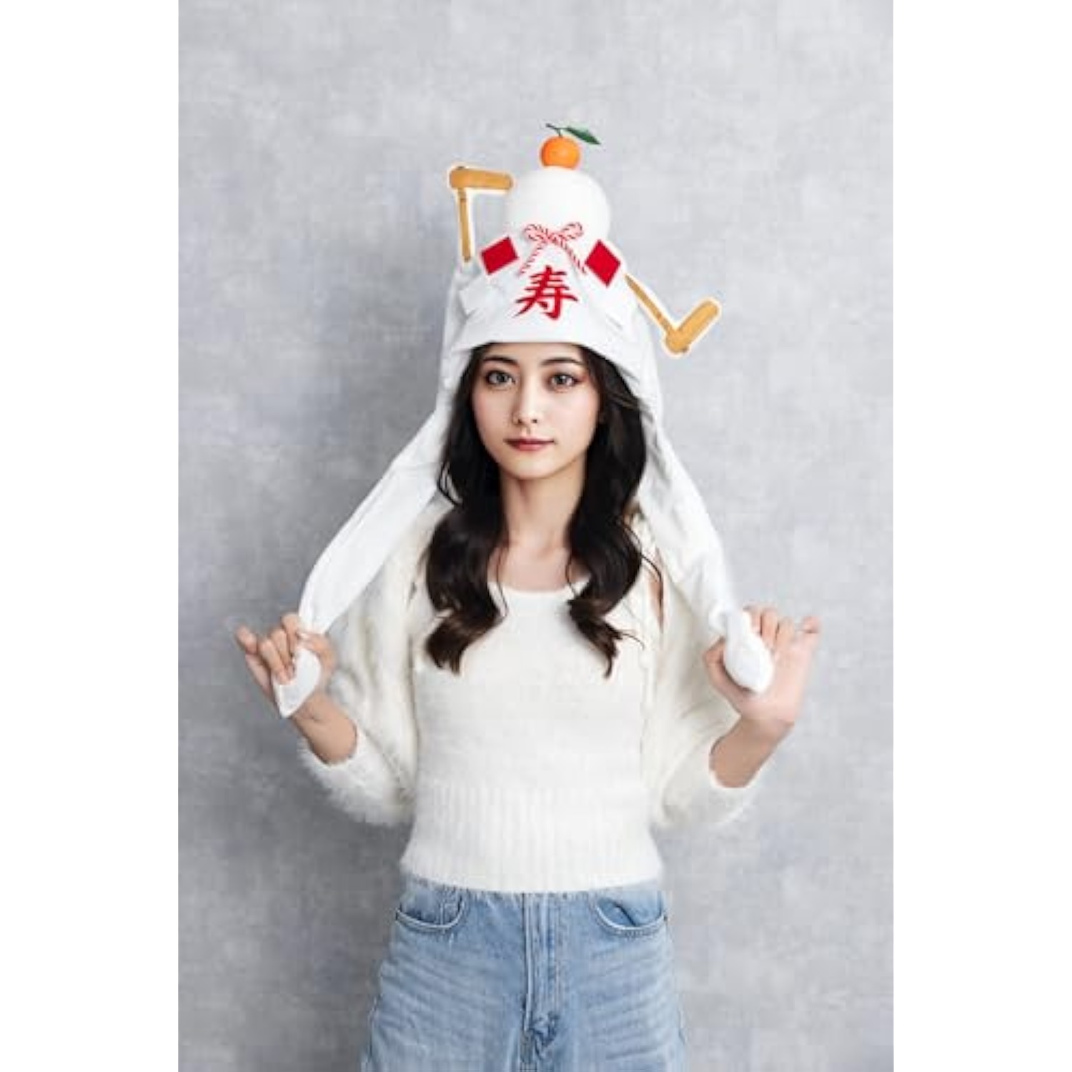 クリアストーン(Clearstone) コスプレ 正月 かぶりもの パタパタハット 鏡餅 ユニセックス ホワイト 詳細画像5