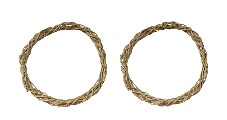 3A Featuretail Natural Willow Ring for Craft Work, Wreath Making, Christmas Decor, Wall/Door Decoration DIY Craft (Pack of 2, 6 Inch Cane Rings)