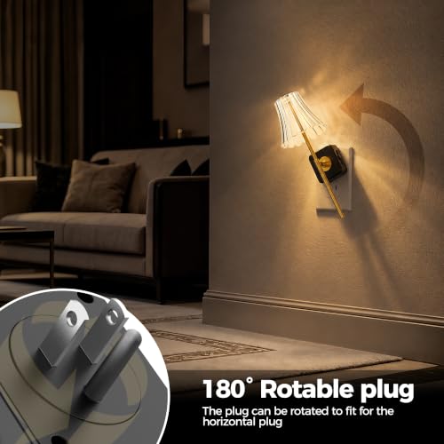 Image of Briignite LED Night Lights Plug into Wall, Decor Acrylic Vintage Nightlight
