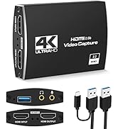 MOYOON Capture Card USB 3.0, 4K HDMI Video Capture Card to USB/Type-C with Microphone & HDMI Loop...