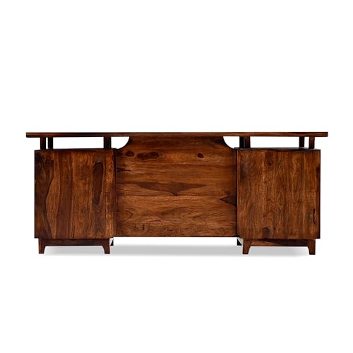 Image of Solid Sheesham Wood Study Table for Adults | Computer Table for Home | Wooden Writing Desk | Office Table for Office Work | Work from Home Table with 2 Drawers (3)