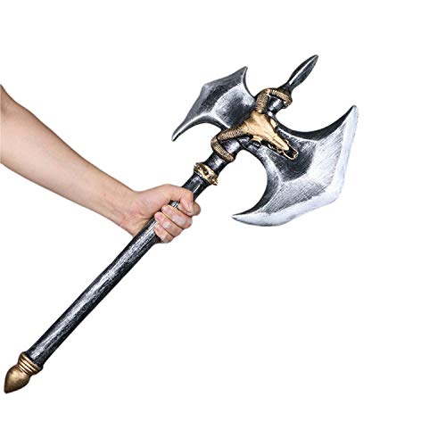Halloween 73cm Axe Made of Foam Axe Sheep Head Axe Thor Breaker Hammer Axe Cosplay Props Gray