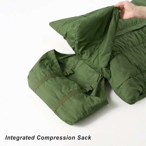 Saco de Dormir MT Estilo Patrón Ejército Británico 1958 – Sistema Táctico Enrollable con Bolsa de Compresión, Impermeable y Cálido, Equipo de Supervivencia para Exterior OD/Multi-Terrain miniatura 4